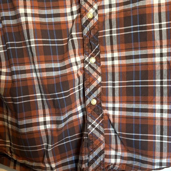 Fossil men’s brown long sleeve pearl snap vintage fit shirt size large - Picture 5 of 10